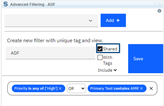 Personal/Shared View = choose through checking a checkbox